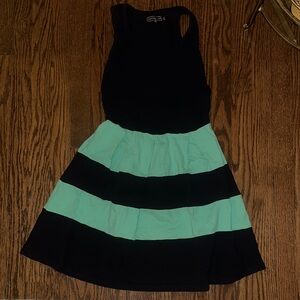 Duffield Lane navy and green Midi Dress